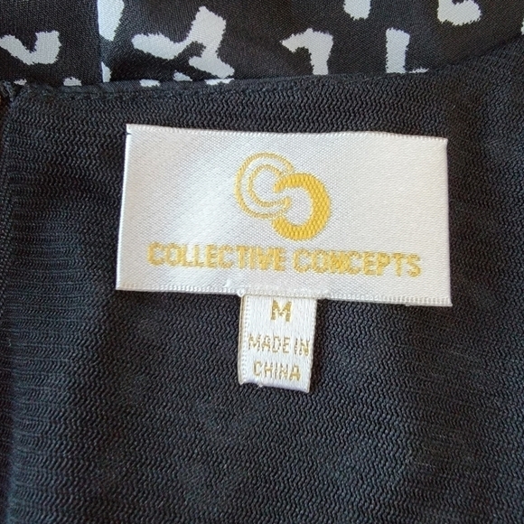 EUC Collective Concepts Black White Long Sleeve Vneck Shorts Romper Size M - Picture 7 of 10